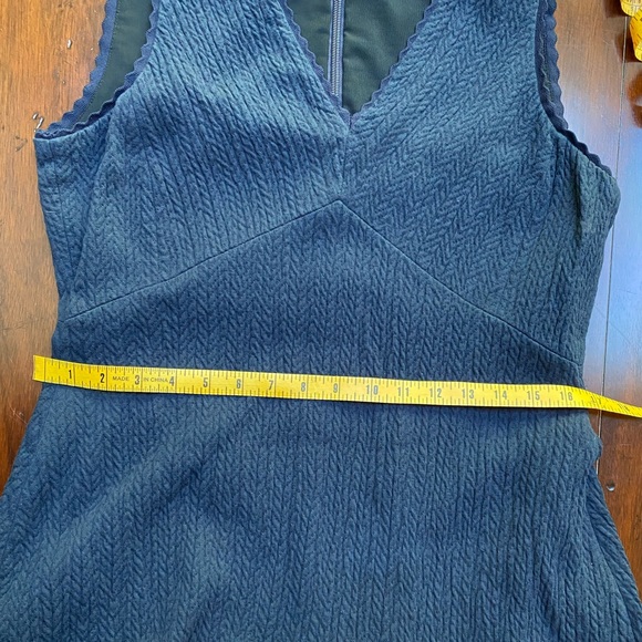 Rebecca Taylor Navy Sleeveless V-neck Midi Dress Size 12 - Picture 6 of 8
